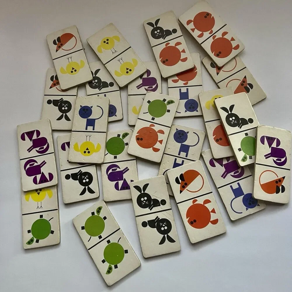 Vintage Whitman Go Together Animal Dominoes Game 23 Replacement Pieces Retro